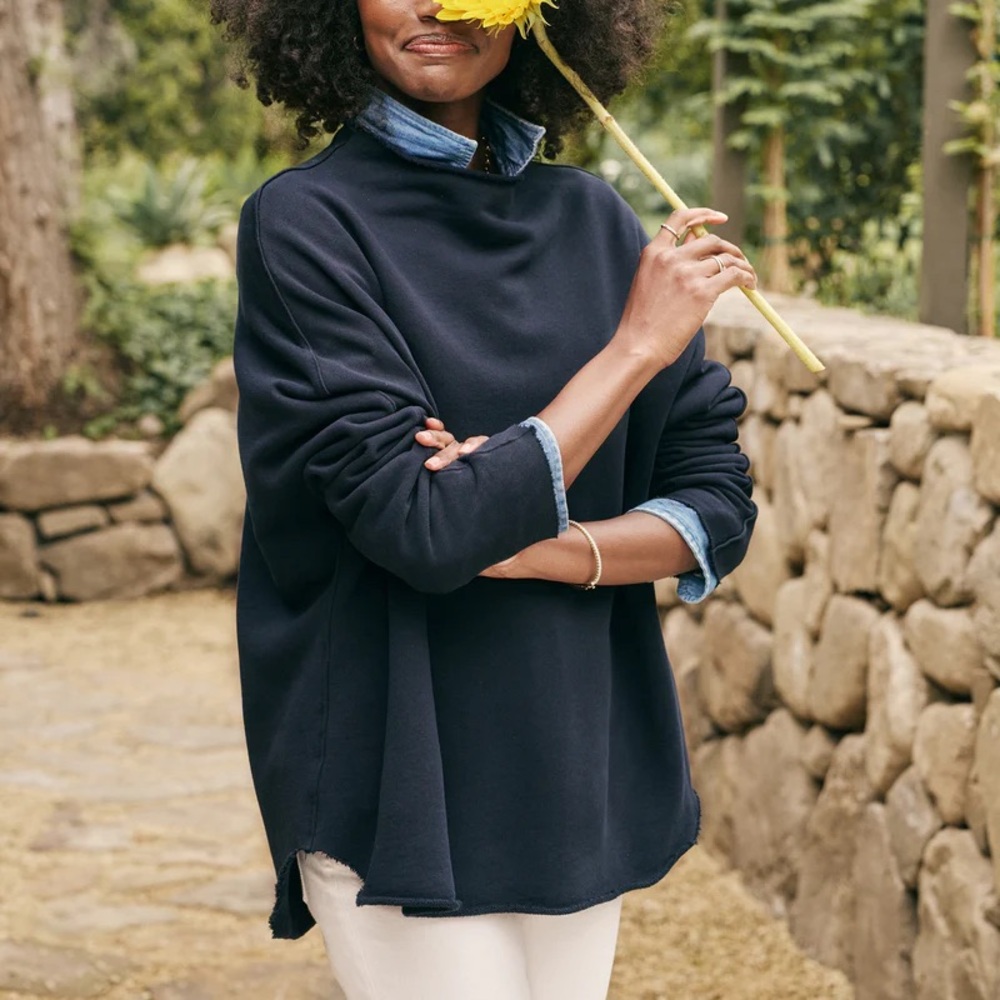 Frank & Eileen Caplet Effie Long Sleeve Funnel Neck Triple Fleece Sweatshirt